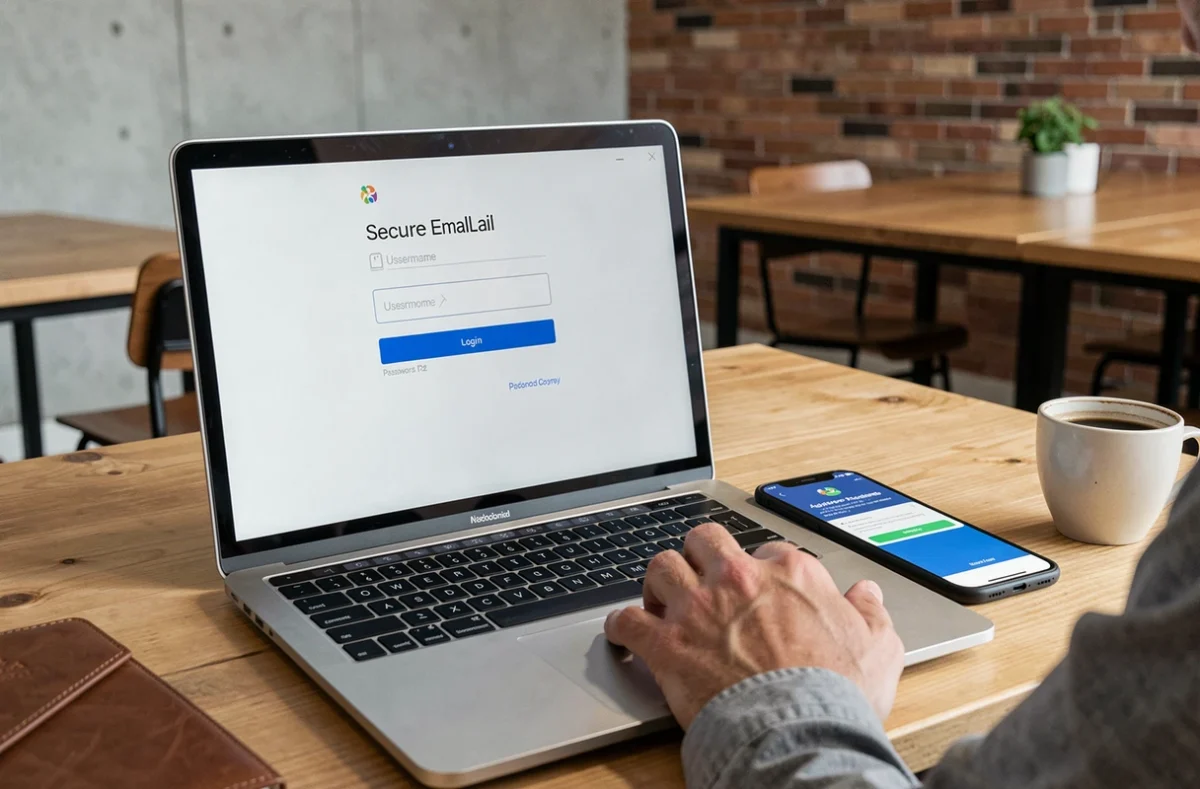Authentification à deux facteurs pour une connexion sécurisée à Zimbra depuis un espace de coworking, illustrant les bonnes pratiques de conformité pour l'accès distant