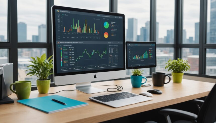 Logiciel ESG affichant des graphiques sur le bilan carbone d'une entreprise