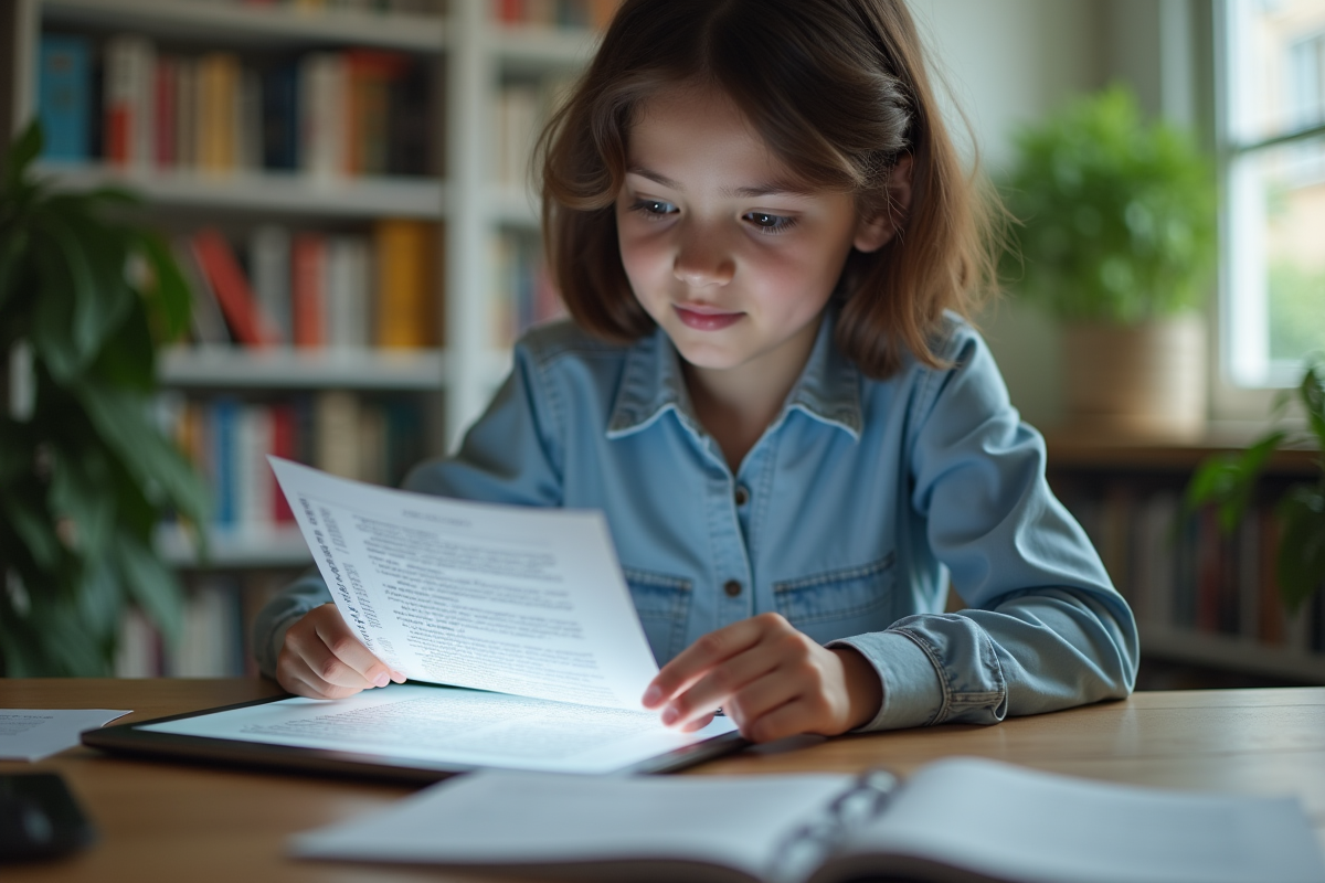 Jeune utilisant une tablette pour scanner un document