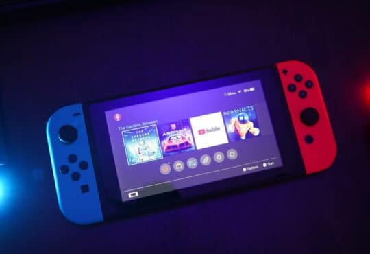 Nintendo Switch console turned on with Joy-Con controls