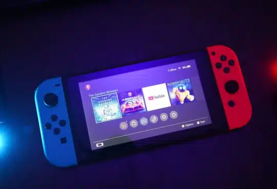 Nintendo Switch console turned on with Joy-Con controls